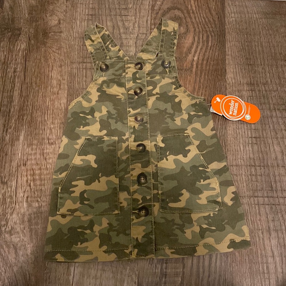 NWT! Camo print overall dress